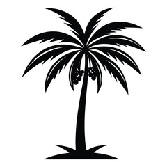 Tropical Palm Tree Silhouettes &ndash; Black and White Vector Set for Summer Designs