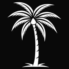 Tropical Palm Tree Silhouettes &ndash; Black and White Vector Set for Summer Designs