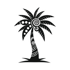 Tropical Palm Tree Silhouettes &ndash; Black and White Vector Set for Summer Designs