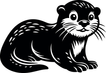 Cute Otter Silhouette for Wildlife Lovers, DIY Crafts, and Nature-Inspired Decor.