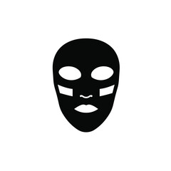 Black football face paint icon on white background