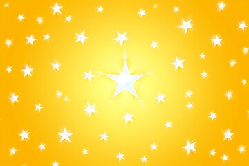 A Glowing Yellow Background Filled With Many Sparkling White Stars of Different Sizes