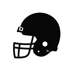 Black American football helmet icon sport equipment