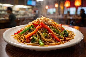 Delicious Stir Fried Noodles with Fresh Vegetables and Savory Sauce