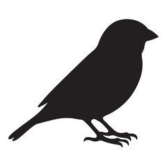Minimalist Black Sparrow Silhouette Illustration