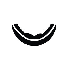 Black silhouette of a sports mouthguard icon protection