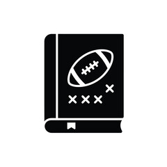 Black silhouette of a football playbook icon strategy