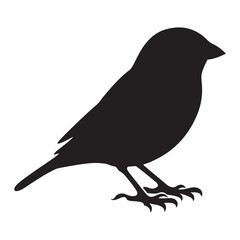 Minimalist Black Sparrow Silhouette Illustration