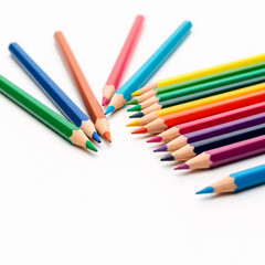 Fototapeta premium Colour pencils isolated on white background. Back to school.