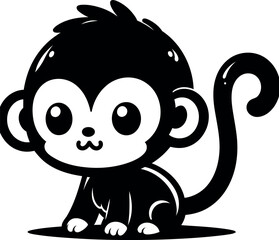 Minimalist Monkey Silhouette Design Great for Posters Tattoos and Unique Gift Ideas.