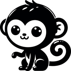  Monkey Silhouette Design for Tropical Projects Creative Gifts and Animal Lover Art Prints.