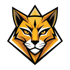 Powerful wildcat stares ahead with piercing gaze and bold design elements in view