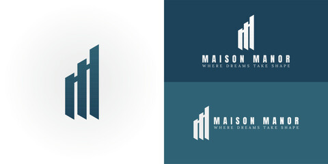 Modern MM logo for real estate and property development symbolizes growth, strong foundations, and upward investment through a clean, professional, and architectural design.
