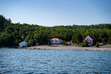 View of the Lightstation Museum on Flowerpot Island in Tobermory.