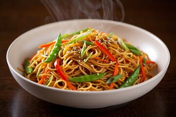 Delicious Vegetable Noodles with Fresh Ingredients and Savory Sauce