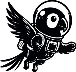  Perched Parrot Silhouette Ideal for Wildlife Art Nature Prints and DIY Projects.