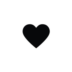 Black heart shape icon on white background vector