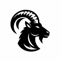 Fototapeta premium Sharp Contrast Goat Head Vector on White