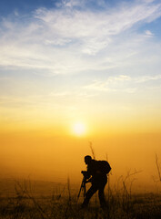 The photographer in mountains