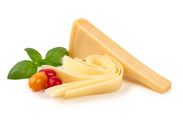 Parmesan cheese, isolated on white background