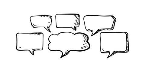 Mega Set of Hand Drawn Speech Bubbles Sketch in Various Colors on transparent background mega icon set featuring hand drawn speech bubbles and balloons variety colors
