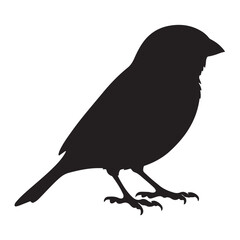 Minimalist Black Sparrow Silhouette Illustration