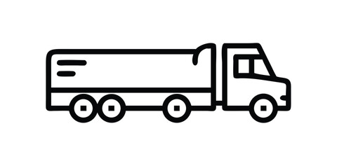Mega Set of Commercial Vehicles Line Icons on transparent background