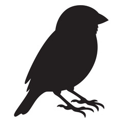 Minimalist Black Sparrow Silhouette Illustration