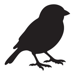 Obraz premium Minimalist Black Sparrow Silhouette Illustration