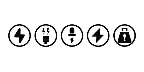 Set of 5 electricity icons vector