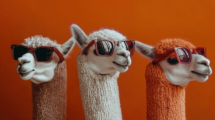 Three Cute And Happy Alpacas