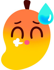 Mango Relieved Face Cartoon