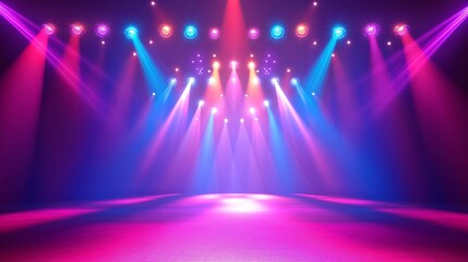 Multicolored kaleidoscope stage lights creating dynamic festive atmosphere