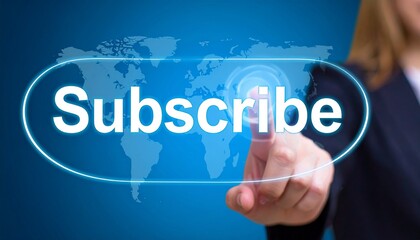  Glowing Subscribe Text in Blue Light