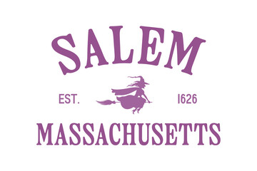  Salem Massachusetts, Halloween SVG typography T Shirt Design