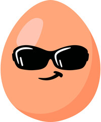 Egg Cool Face Cartoon