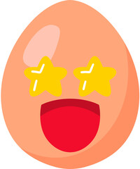 Egg Excited Face Cartoon