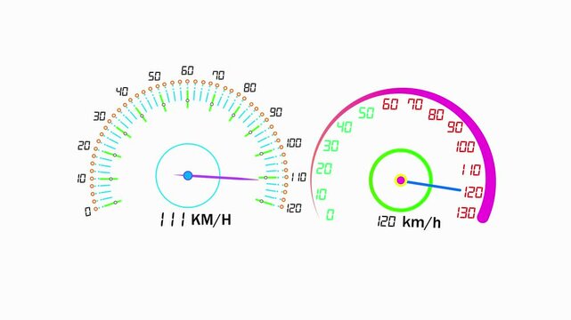  Futuristic Neon Speedometer Animation, 4k video.