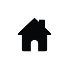 Black silhouette of a house icon with arched doorway