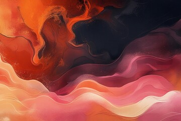 Abstract dark background with orange and pink gradient.


