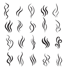 Smoke & Steam Silhouette Icon Vector Set