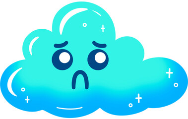 Cloud Sad Face Cartoon