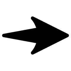 black arrow on white background