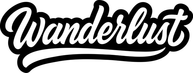 wanderlust logo in black over white