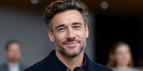 Business workshop with diverse professionals engaged in team-building activities