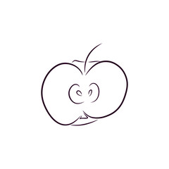 Minimal Line Art Fruit Illustration