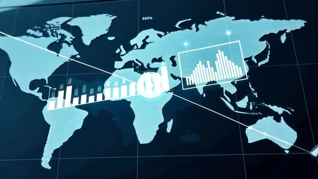 world map with binary code background
