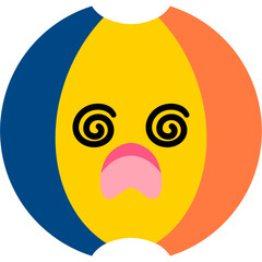 Beach Ball Dizzy Face Cartoon