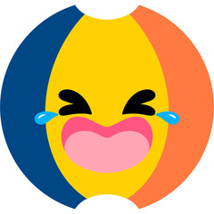 Beach Ball Laughing Face Cartoon