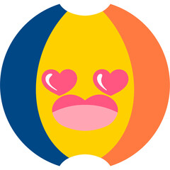 Beach Ball Loving Face Cartoon